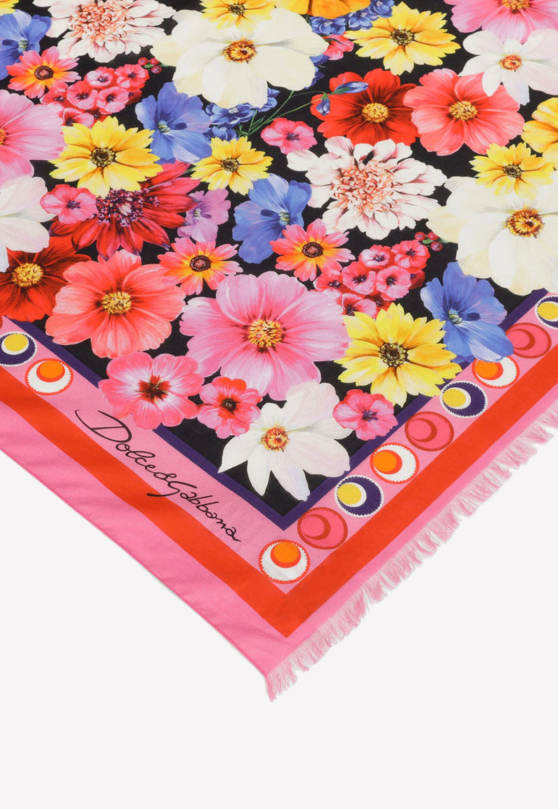 Dolce & Gabbana Garden Print Cotton Sarong Multicolor O4A01J FI5BF HN3IX