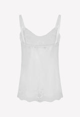 Dolce & Gabbana Satin and Lace Chemises Top White O7A00T FUAD8 W0001