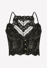 Dolce & Gabbana Lace Bralette Top Black O7C91T ONL27 N0000