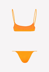 Dolce & Gabbana Bralet Bikini with Metal Logo Orange O8B17J FUGLG A0350