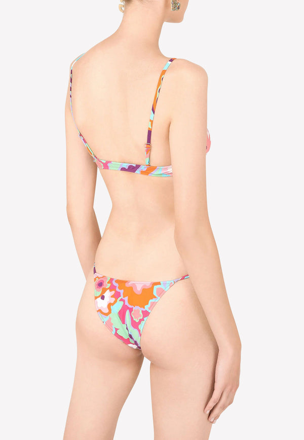 Dolce & Gabbana 60's Print Bralet Bikini Multicolor O8B35J FSGZN HH3JV