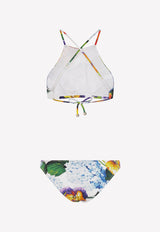 Dolce & Gabbana Halterneck Hydrangea Print Bikini Multicolor O8B39J FSGZM HA3JA