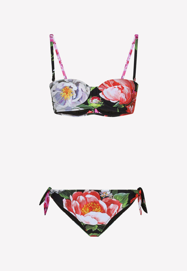 Dolce & Gabbana Floral Print Balconette Bikini Multicolor O8B40J FSG3R HN3VW