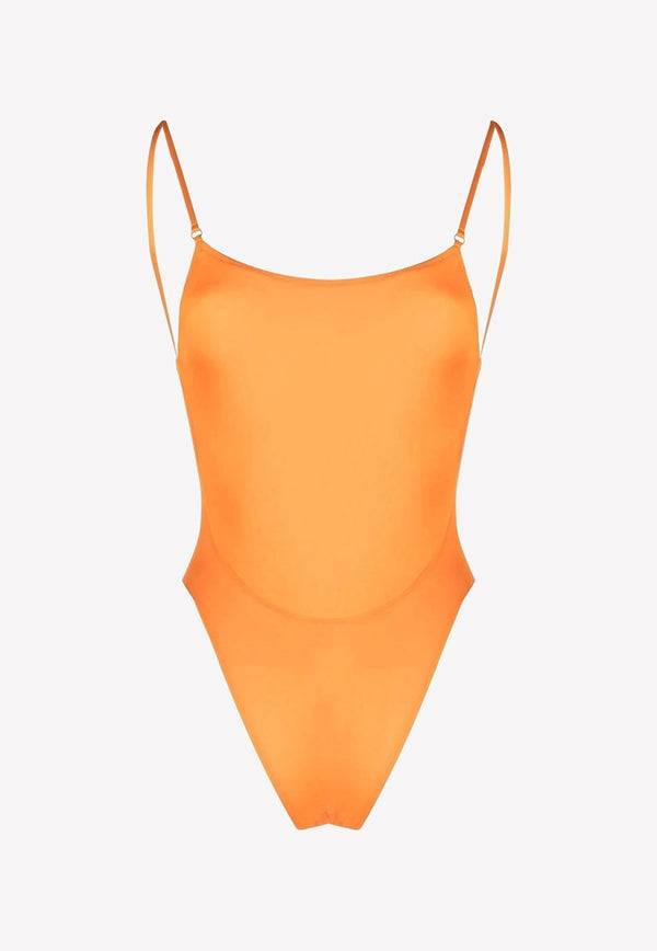 Dolce & Gabbana Backless One-Piece Swimsuit Orange O9B29J FUGLG A0350