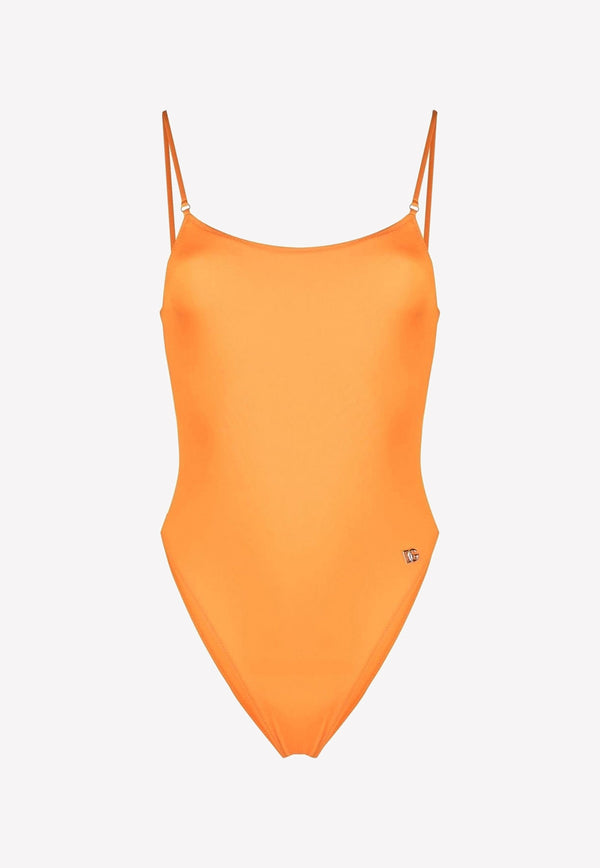 Dolce & Gabbana Backless One-Piece Swimsuit Orange O9B29J FUGLG A0350