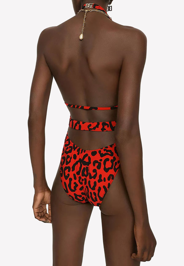 Leopard-Print One-Piece Swimsuit Dolce & Gabbana O9B74J FSG53 HSYJN