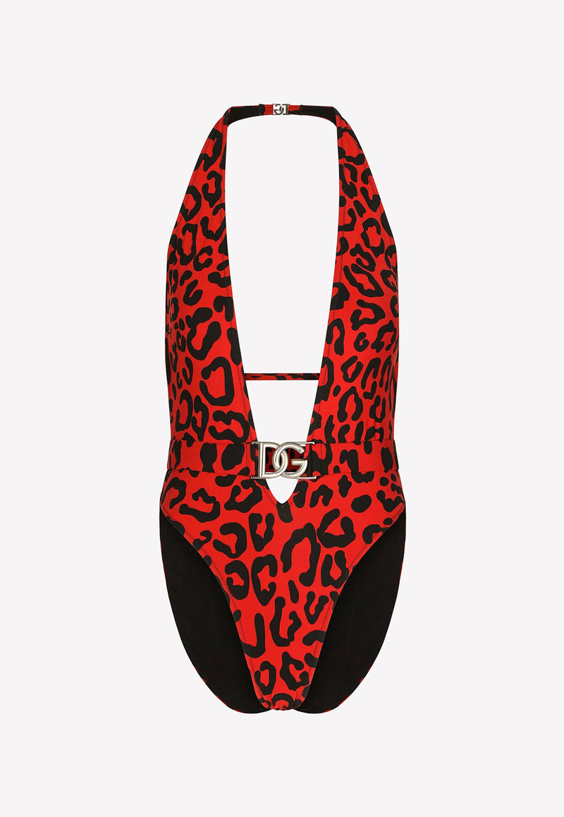 Leopard-Print One-Piece Swimsuit Dolce & Gabbana O9B74J FSG53 HSYJN
