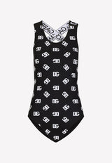 Dolce & Gabbana DG Print One-Piece Swimsuit Black O9B89J FSG1W HNVAA