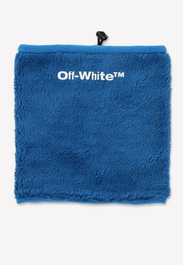 Off-White Logo Faux Fur Neck Warmer Blue OMMC006F22FAB001/L