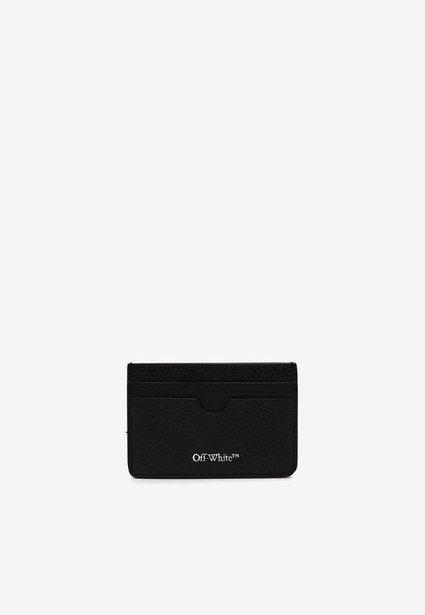 Off-White Logo Cardholder in Grained Leather OMND048S23LEA001/M_OFFW-1000 Black