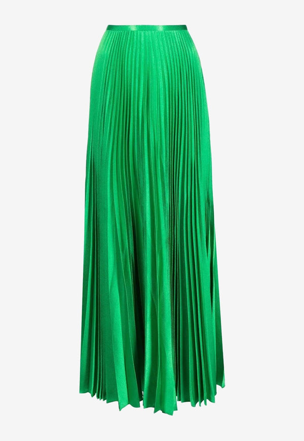 Solace London Henley Pleated Crepe Maxi Skirt Green OS31052AGREEN