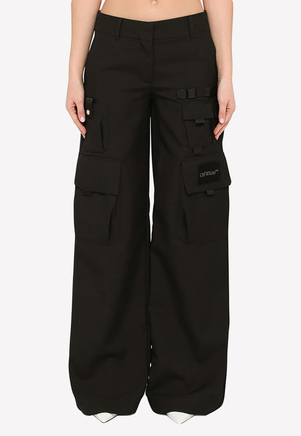Off-White Low-Rise Waist Cargo Pants OWCF017S23FAB003/M_OFFW-1000 Black