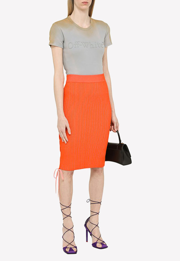 Off-White Vanise Lace-Up Ribbed Skirt OWHL028S23KNI001/M_OFFW-2600 Red