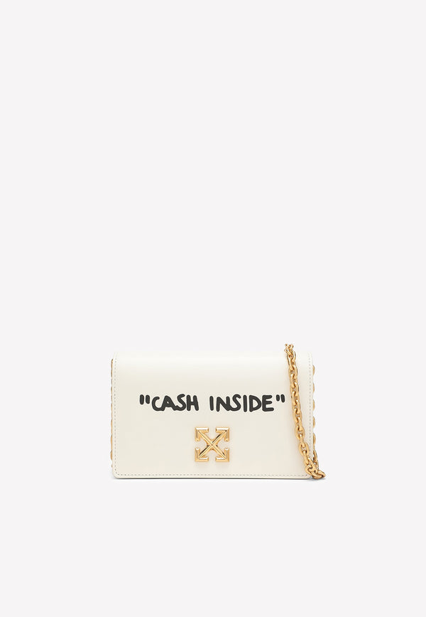 Off-White "Cash Inside" Leather Shoulder Bag OWNN103C99LEA001/M White
