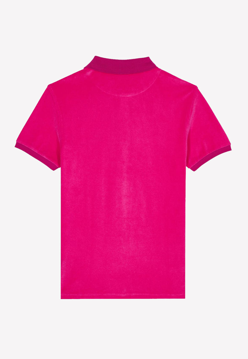 Vilebrequin Terry Polo T-shirt in Cotton Blend Pink PAFC1Q00-157
