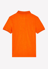 Vilebrequin Terry Polo T-shirt in Cotton Blend Orange PAFC1Q00-195