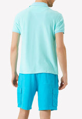 Vilebrequin Terry Polo T-shirt in Cotton Blend Light blue PAFC1Q00-333