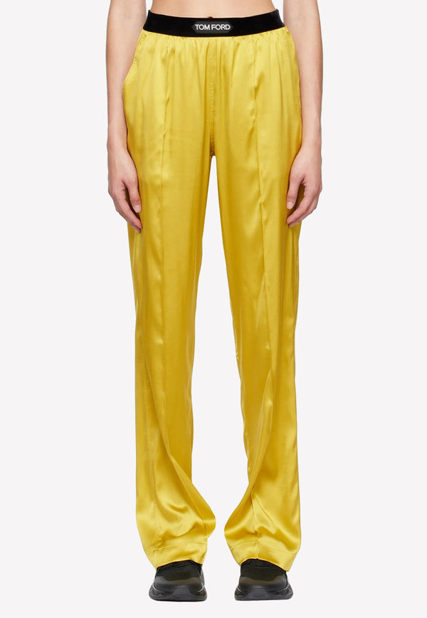 Tom Ford Silk Satin PJ Pants Yellow PAW397-FAX881 FG324