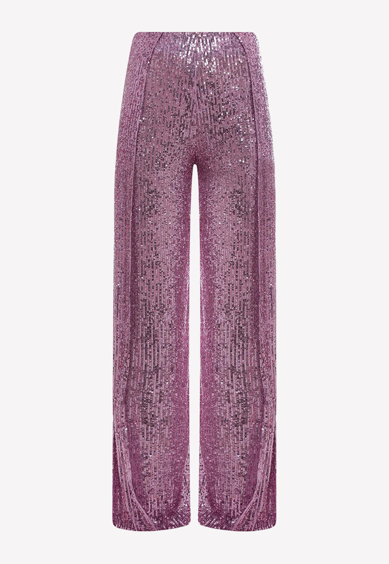 Tom Ford Sequin Embellished High-Waist Pants PAW437-FAE381 GV132 Purple