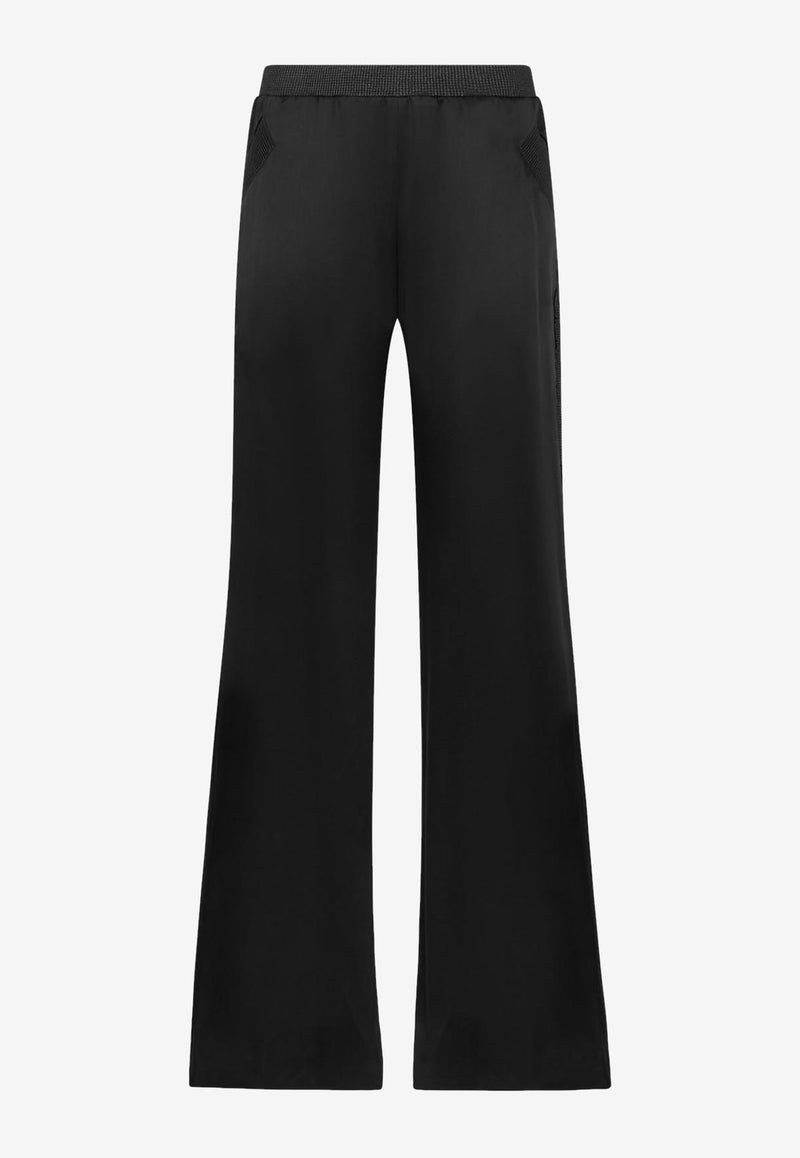 Tom Ford Wide-Leg Pants in Double-Faced Satin PAW516-FAX727 LB999 Black