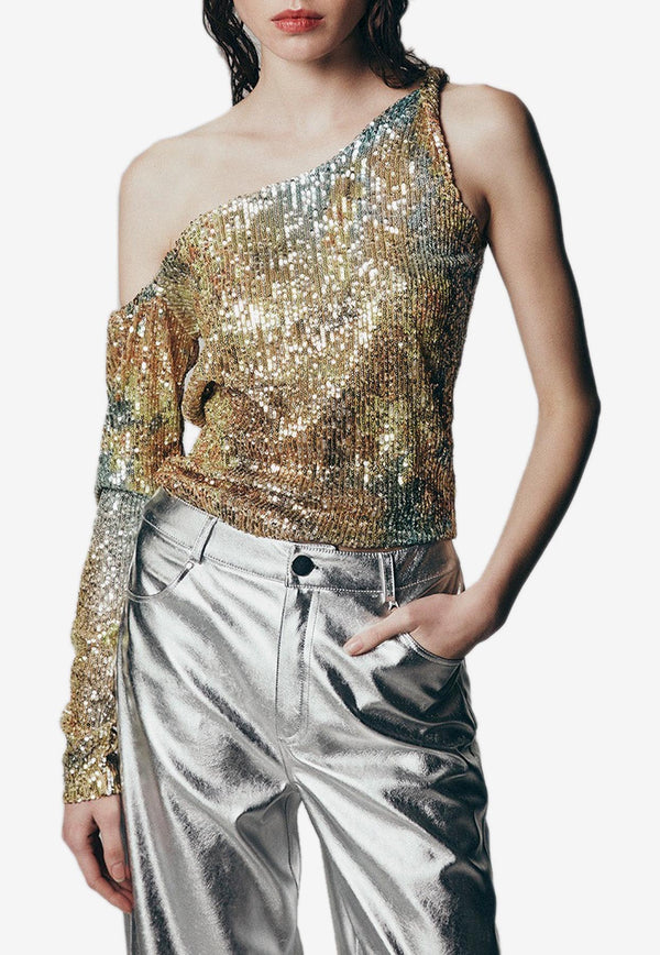 In The Mood For Love Lana Citron Sequin Embellished Top Gold