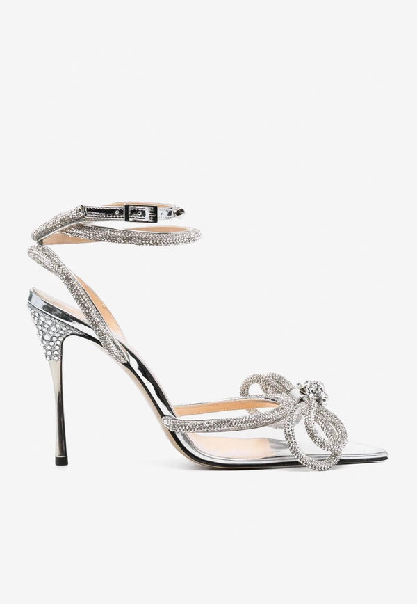 Mach & Mach 120 Crystal Embellished Double-Bow Pumps R21-2190CLEAR