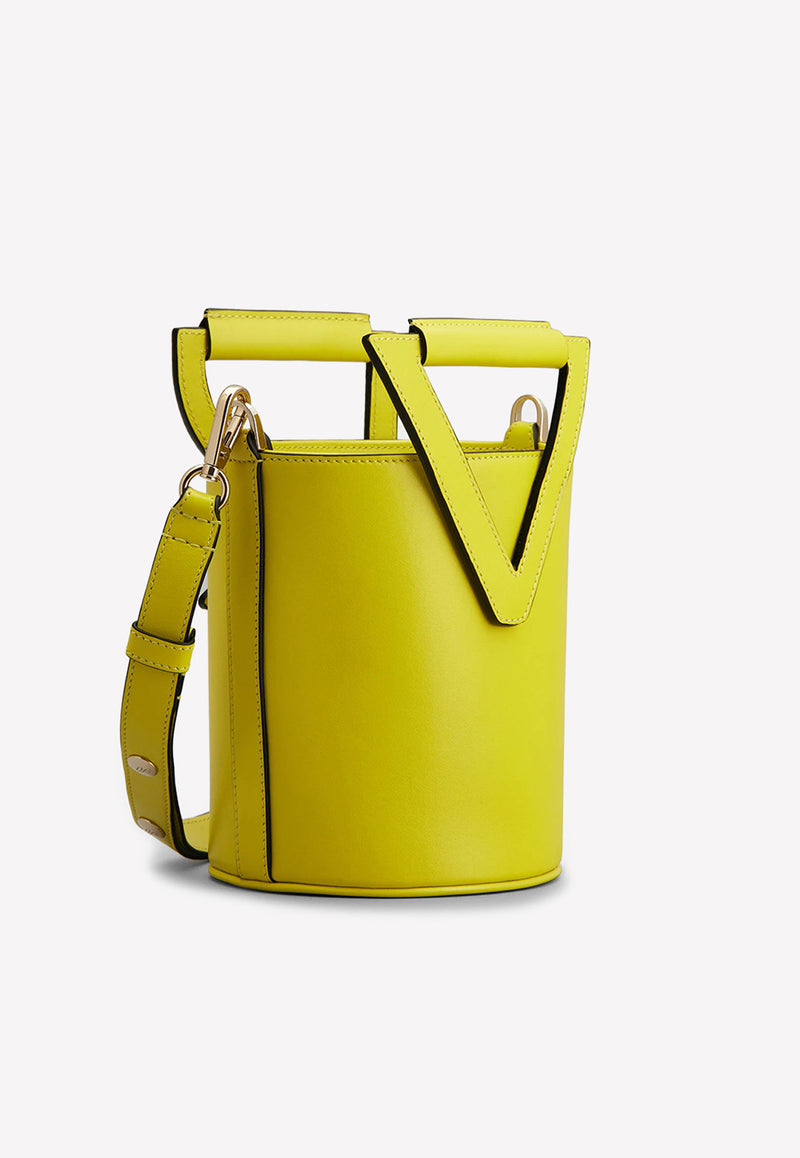 Roger Vivier RV Mini Bucket Bag in Leather Yellow RBWANNK0120XMAG208 GRACE LUX MAGIC