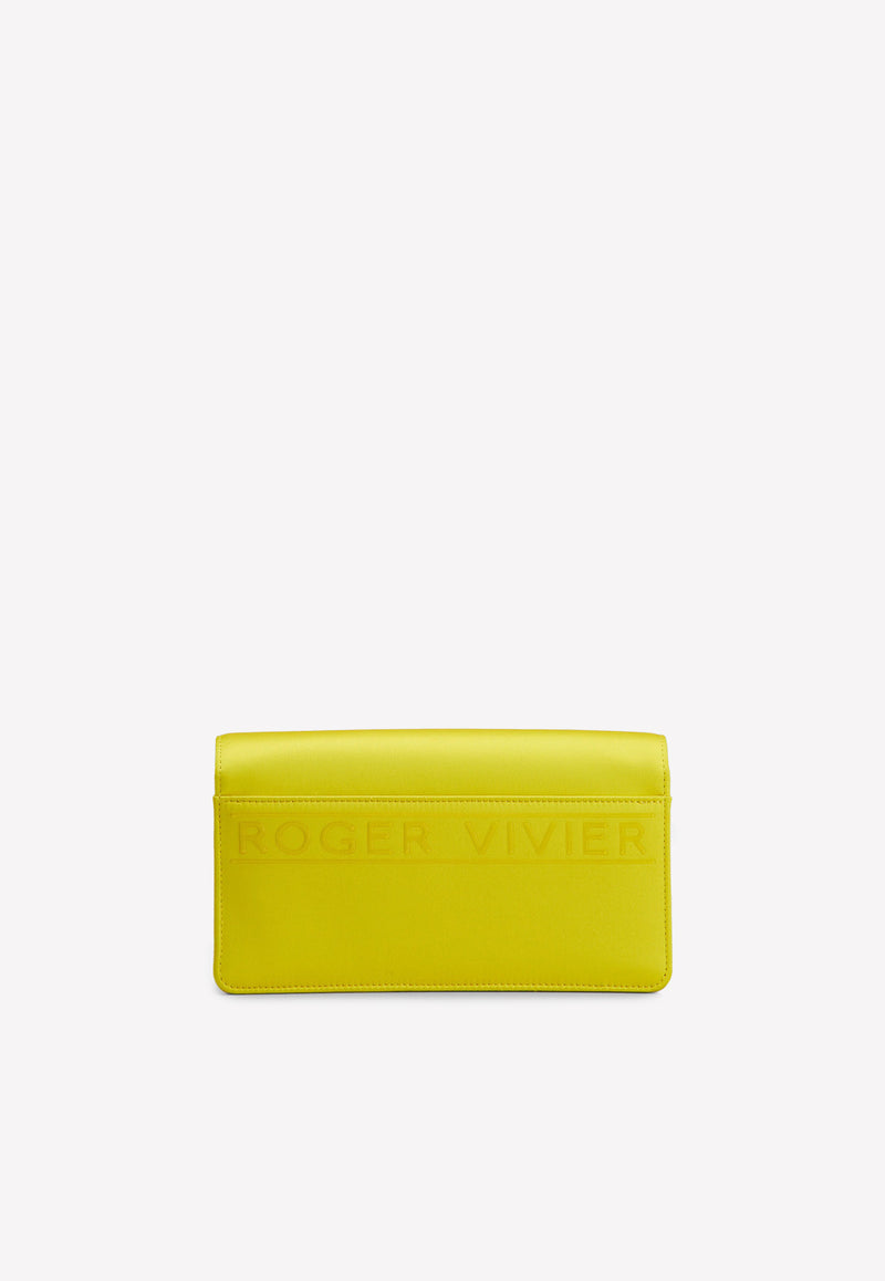 Roger Vivier Viv' Choc Crystal Embellished Mini Bag in Satin Yellow RBWAOGC0100RS0G019 SMILE