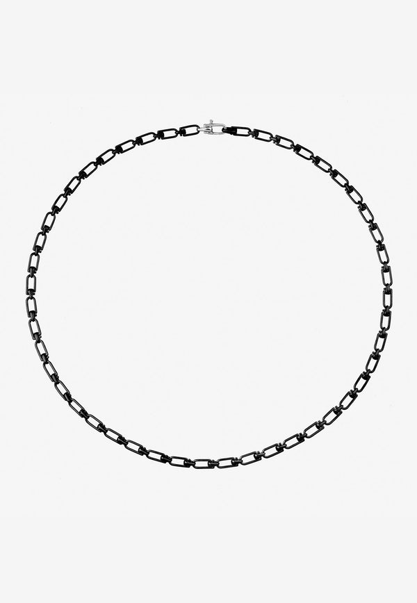 EÉRA Special Order - Reine Silver Necklace Black RENEME09S3