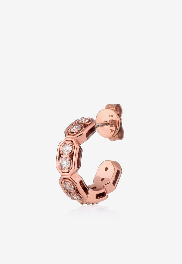 EÉRA Special Order - Small Roma Hoop Earring in 18-karat Rose Gold with Diamonds Rose gold RMERME07S1