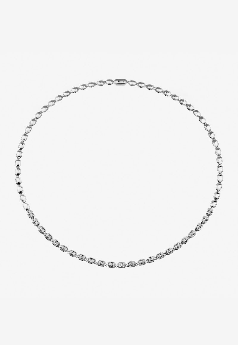 EÉRA Special Order - Roma Diamond Necklace in 18-karat White Gold Silver RMNEPL02U2
