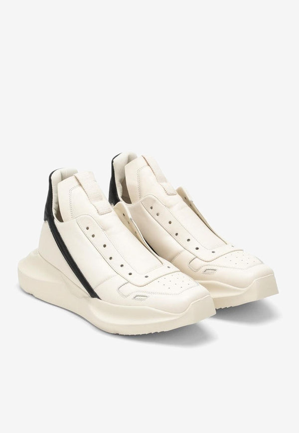 Rick Owens Geth Geo Leather Low-Top Sneakers White RR01C4814LPOLWN/M_RICKO-1191