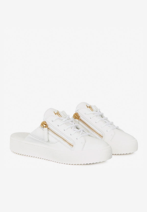 Giuseppe Zanotti Gail Cut Sabot Sneakers in Leather White RS10043001