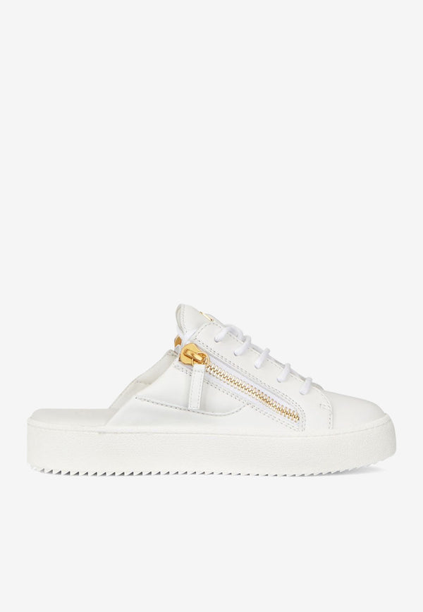 Giuseppe Zanotti Gail Cut Sabot Sneakers in Leather White RS10043001