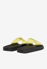 Giuseppe Zanotti Brett Vinyl Slider Sandals Yellow RS20032005