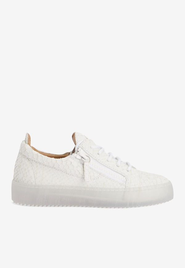 Giuseppe Zanotti Gail Low-Top Sneakers in Python Print Leather White RS20041001