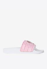 Giuseppe Zanotti Pink Brett Croc-Print Rubber Slides RS90059 032 1