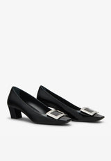 Roger Vivier Belle Vivier 45 Metal Buckle Pumps in Patent Leather Black RVW00600920D1PB999 B999