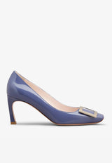 Roger Vivier Trompette 70 Pumps in Patent Leather Blue RVW40015280D1PU822 U822