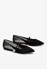 Roger Vivier Pointed-Toe Ballerina Flats Black RVW50234660MYPB999 B999