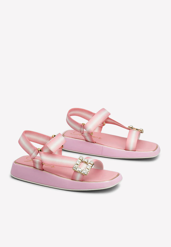 Roger Vivier Vivier Slide Trekky Crystal Buckle Sandals Pink RVW60932820DA291XL NAST MAND ST+KAC+D1P