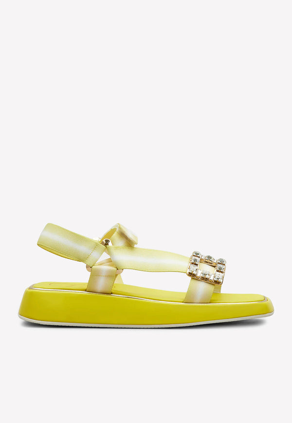 Roger Vivier Vivier Slide Trekky Crystal Buckle Sandals Yellow RVW60932820DA291XW NAST MAND ST+KAC+D1P