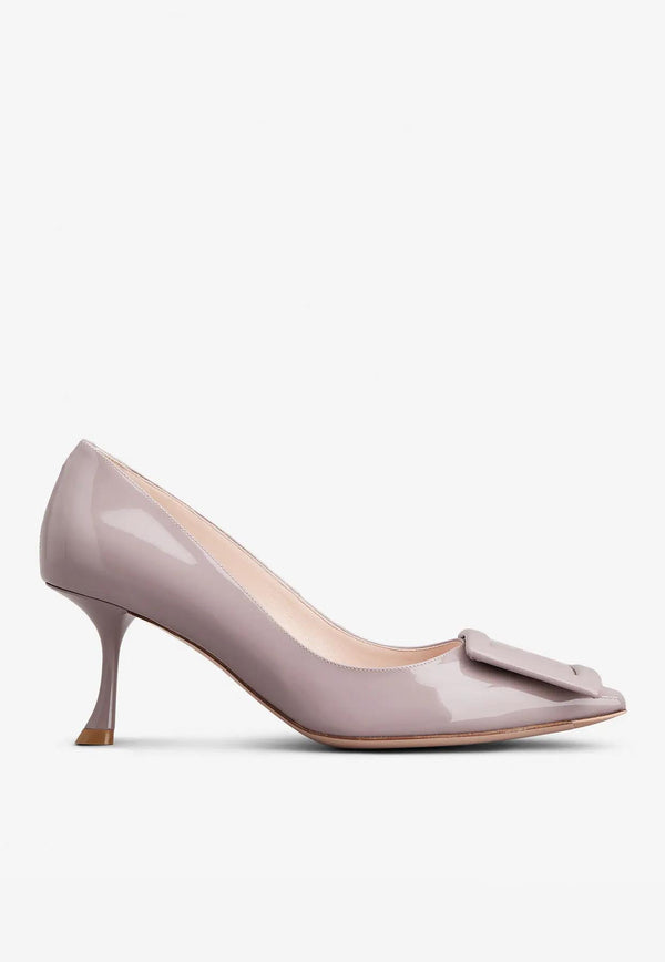 Roger Vivier Viv’ In The City 65 Pumps in Patent Leather Beige RVW61830690D1PL231 L231