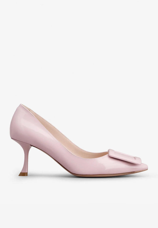 Roger Vivier Viv’ In The City 65 Pumps in Patent Leather Pink RVW61830690D1PM427 M427