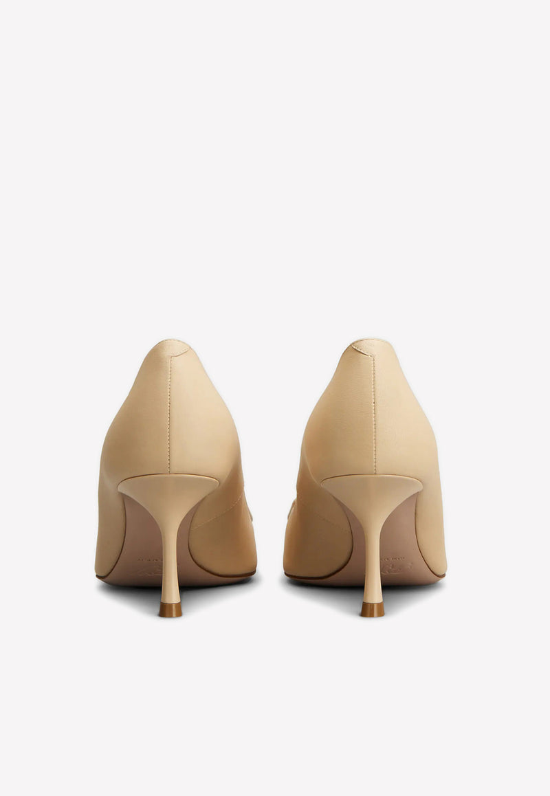 Roger Vivier Viv in the City 65 Pumps in Patent Leather Beige RVW61830690NK0C217 SOFTKID NAKA STEFANIA