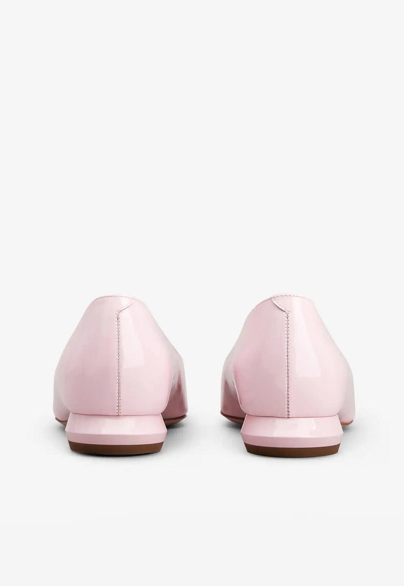 Roger Vivier Viv' Choc Ballerinas Flats in Patent Leather Pink RVW65032180D1PM427 M427