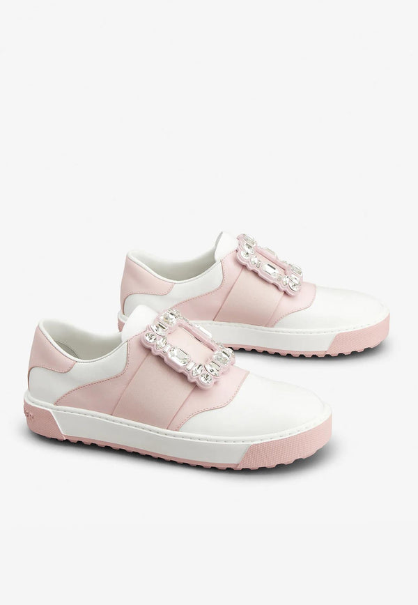 Roger Vivier Very Vivier Strass Buckle Sneakers Pink RVW68734610PDN04A2 04A2