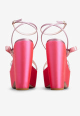 Roger Vivier Choc Bow 140 Wedge Sandals in Satin RVW70335450RS01U25 1U25 Pink