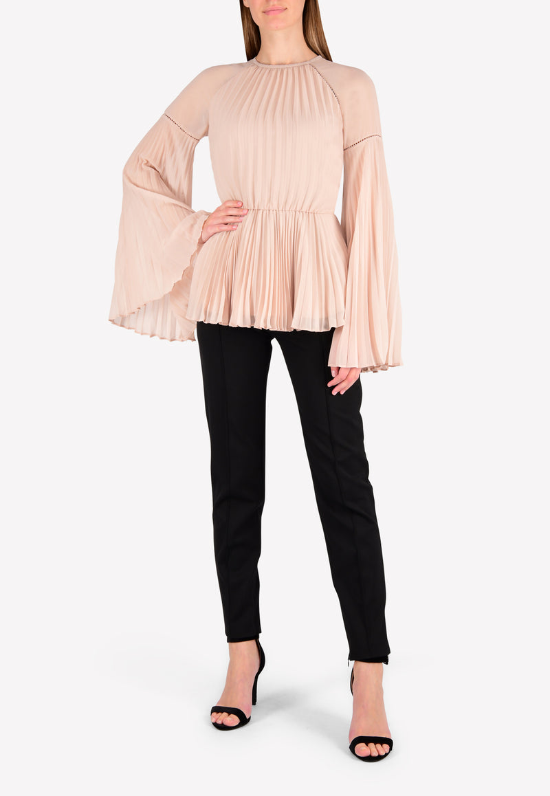 Rachel Gilbert Pink Nyla Pleated Fit &amp; Flare Top 17AWRG30055.DST