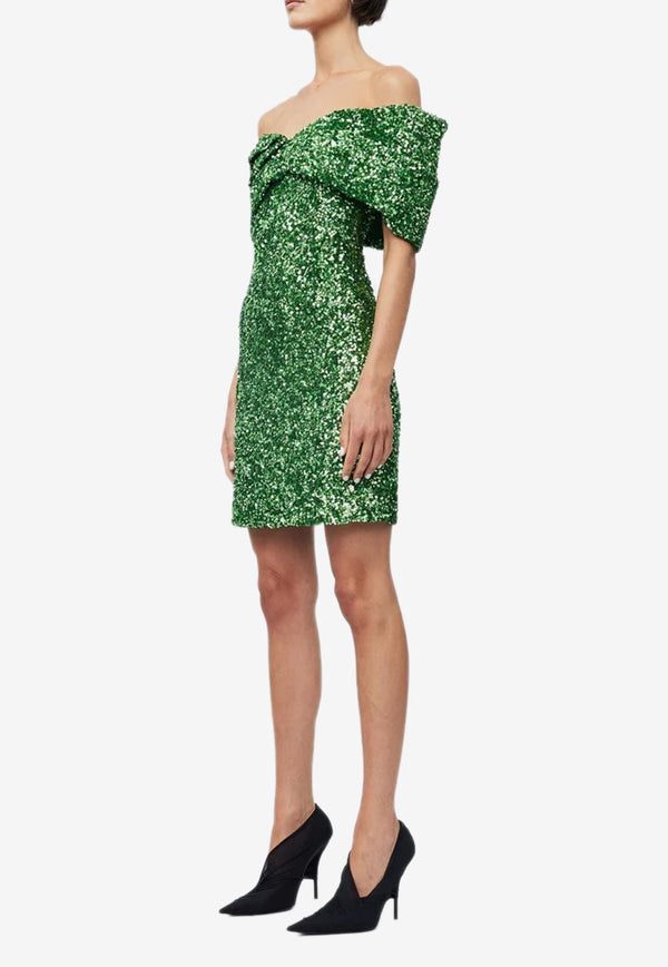 Rachel Gilbert Mirella Woven Mini Dress Green